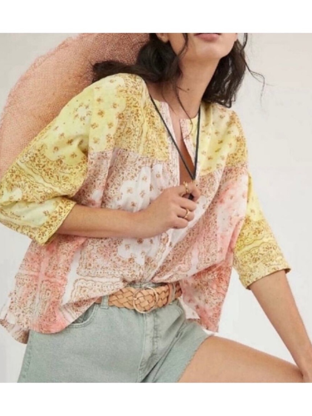 Anthropologie Pilcro The Tavi Button Front 100% Cotton Blouse Top Size XL - Picture 9 of 9